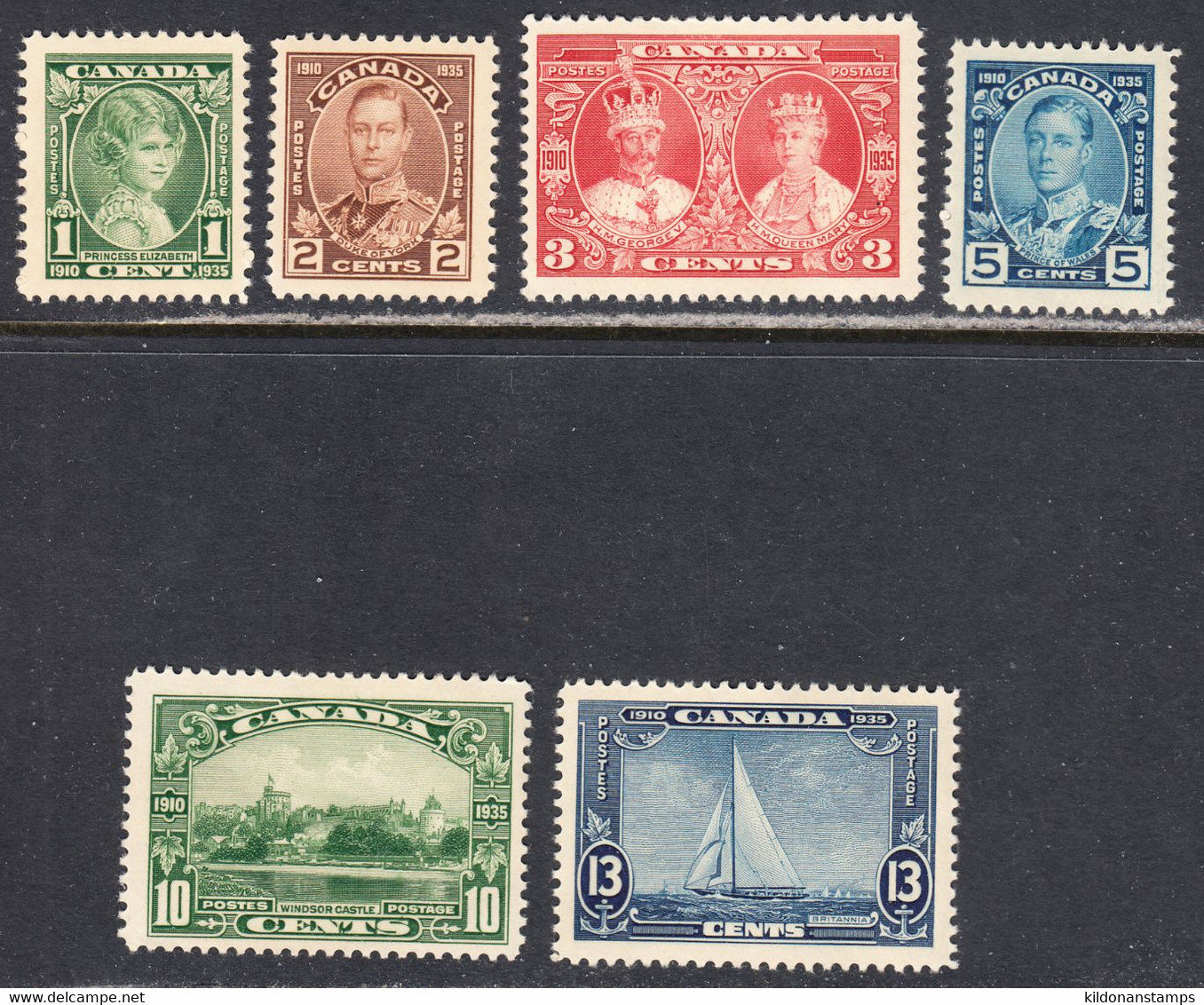 Canada 1935 Mint Heavy Mounted, Sc# 211-216, SG , - Unused Stamps