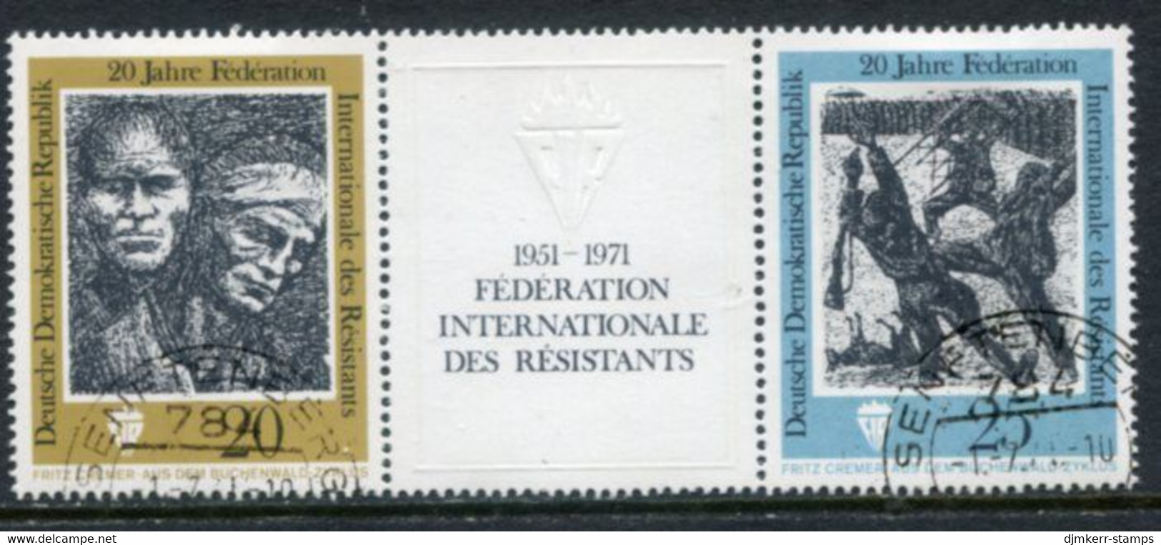 DDR / E. GERMANY 1971 Federation Of Resistance Fighters Strip Used.  Michel 1680-81 - Used Stamps