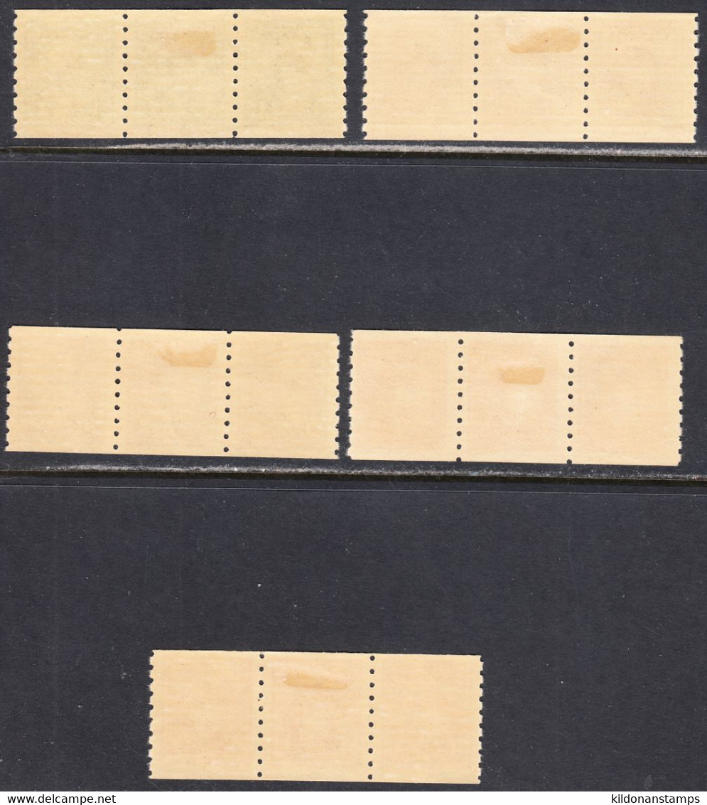 Canada 1942-43 Coils, Mint No Hinge/ Mounted(middle Stamp), Sc# 263-267, SG - Francobolli In Bobina