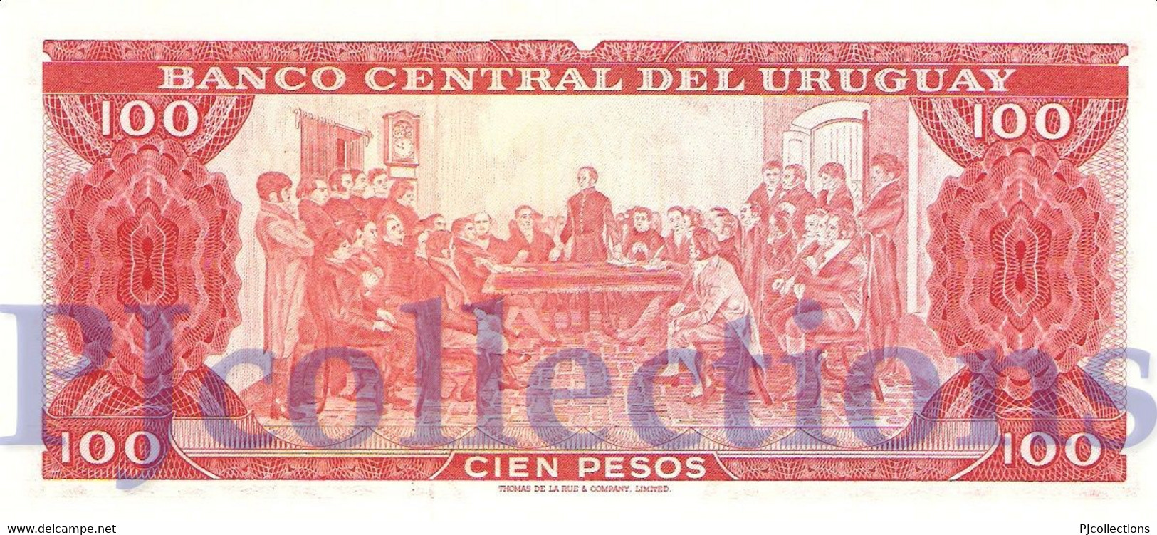 URUGUAY 100 PESOS 1967 PICK 47a UNC - Uruguay