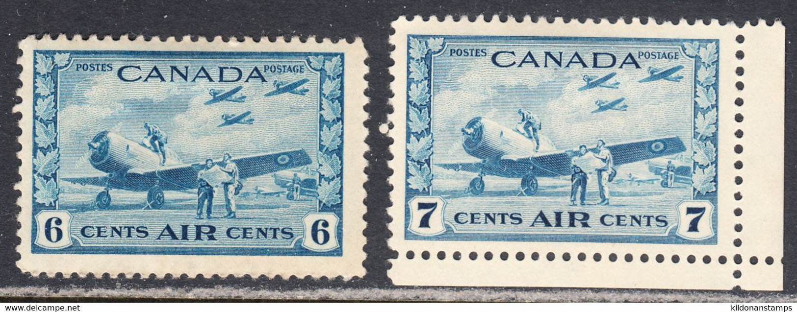 Canada 1942 Airmail, Mint Mounted, Sc# C7-C8, SG - Aéreo
