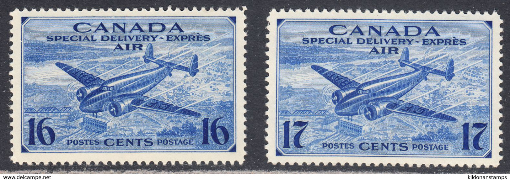 Canada 1942 Airmail Special Delivery, Mint Mounted, Sc# S13-S14, SG - Entrega Especial/Entrega Inmediata