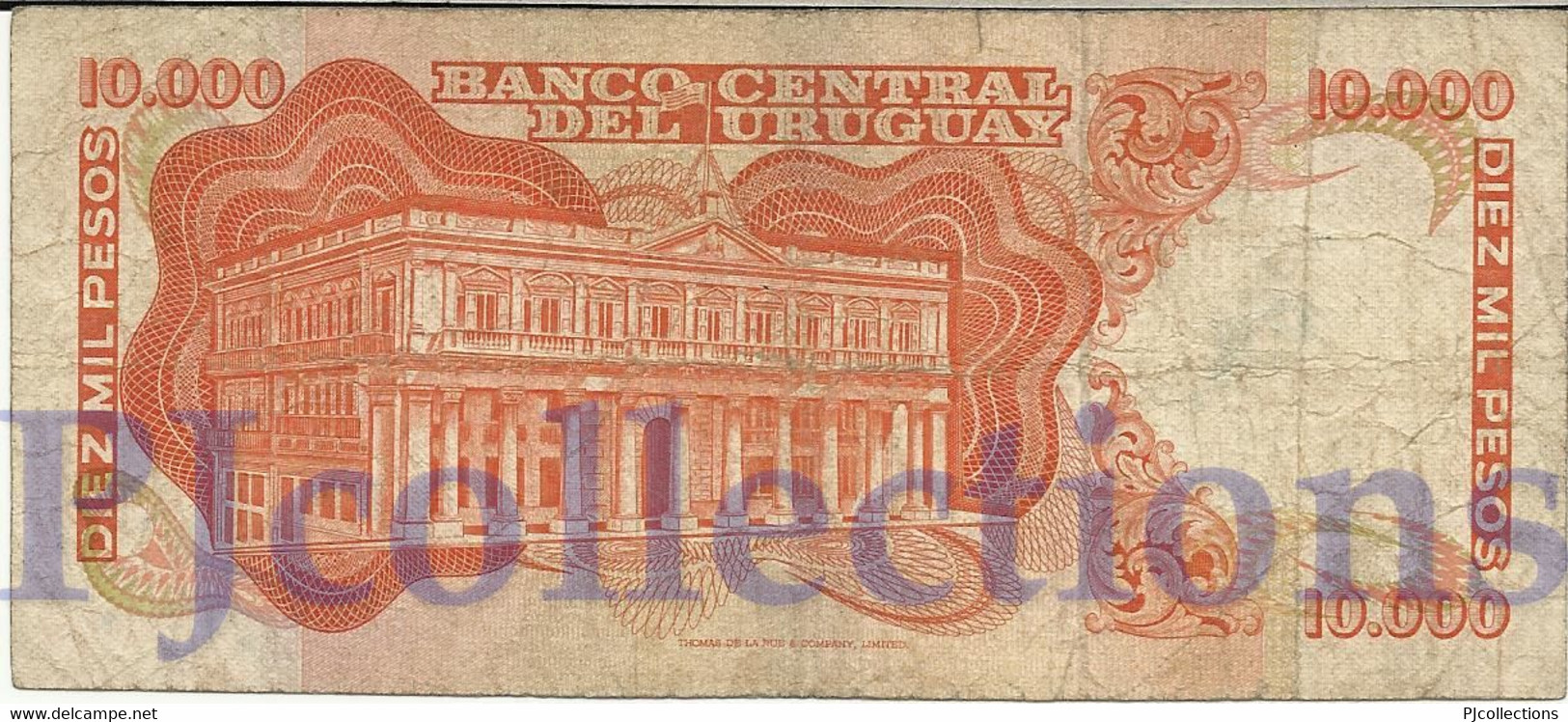 URUGUAY 10000 PESOS 1974 PICK 53b FINE - Uruguay