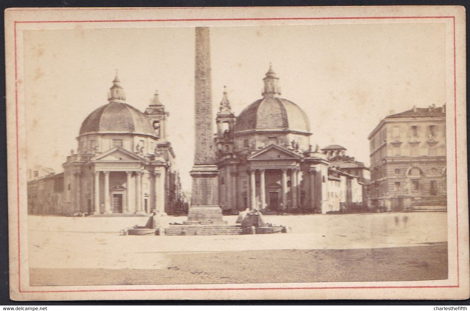 VIEILLE PHOTO CDV ( Carte De Visite ) ROMA - PIAZZA DEL POPOLO - Vers1880 - Ancianas (antes De 1900)