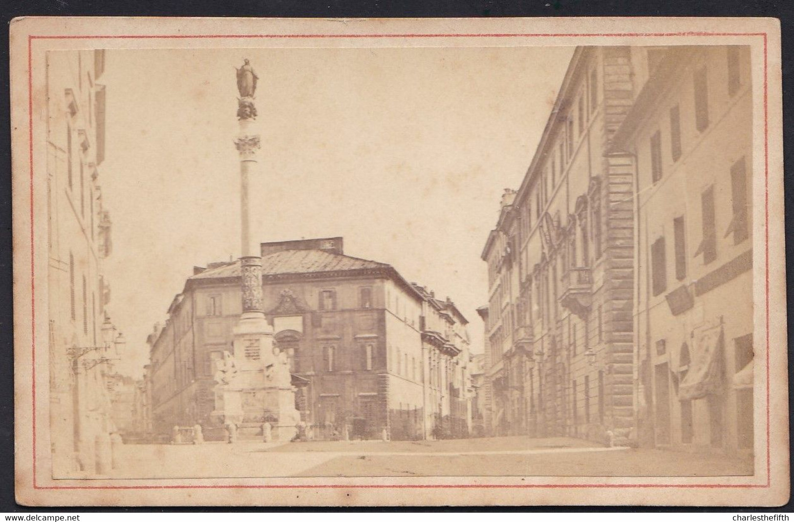 VIEILLE PHOTO CDV ( Carte De Visite ) ROMA - PIAZZA DI SPANGNA - Vers1880 - Oud (voor 1900)