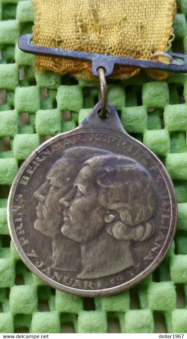 Medaille - Huwelijk :Prinses Juliana - Prins Bernhard 1937 , Amsterdam - The Netherlands - Monarchia/ Nobiltà