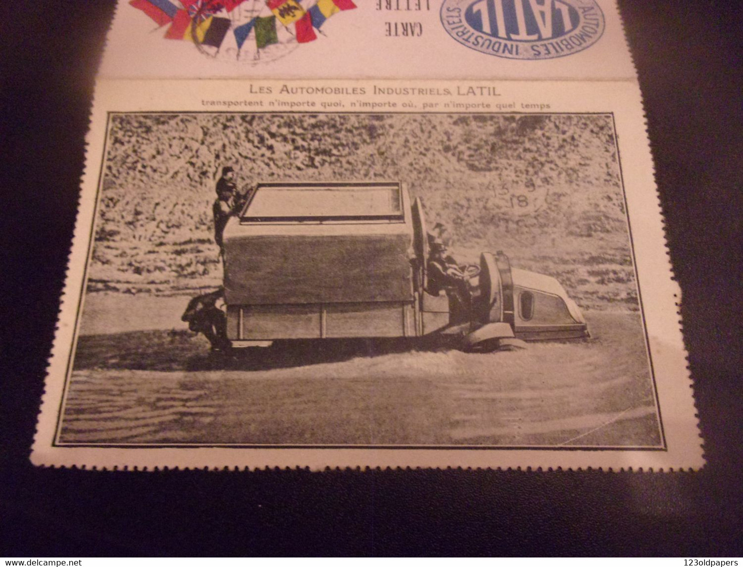 ️ 1918 Rare Carte FM Avec Pub Automobiles Latil à Suresnes. Camion  TRANSPORTENT N IMPORTE QUOI N IMPORTE QUELS TEMPS - Suresnes