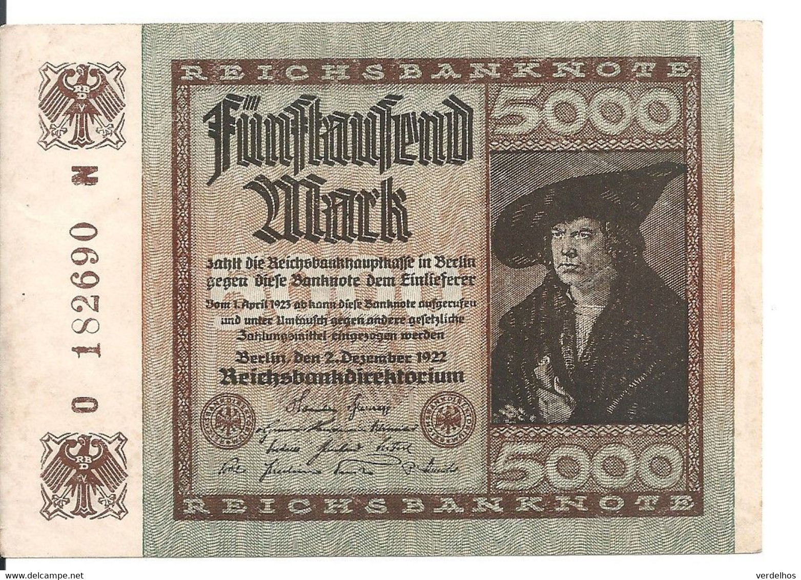 ALLEMAGNE 5000 MARK 1922 VF P 81 - 5000 Mark