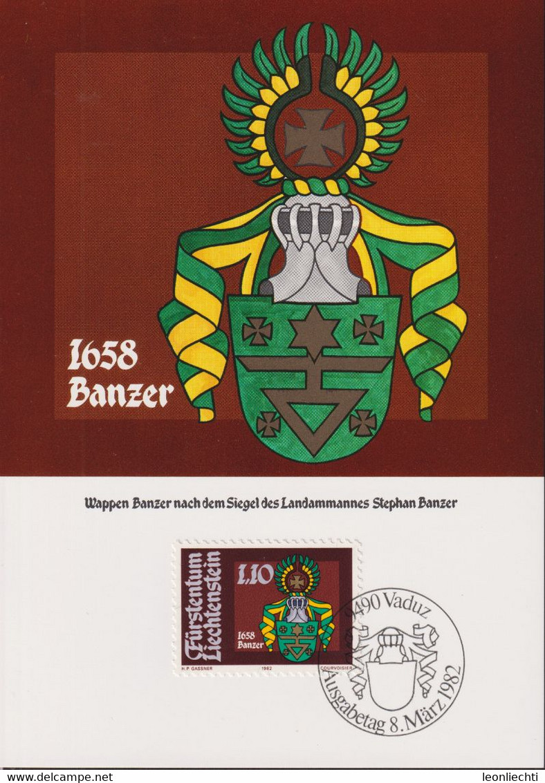 1982 Liechtenstein MC 30, Mi:LI 796, Yt:LI 737, Zum:LI 735,  Landammänner III, Stephan Banzer - Storia Postale