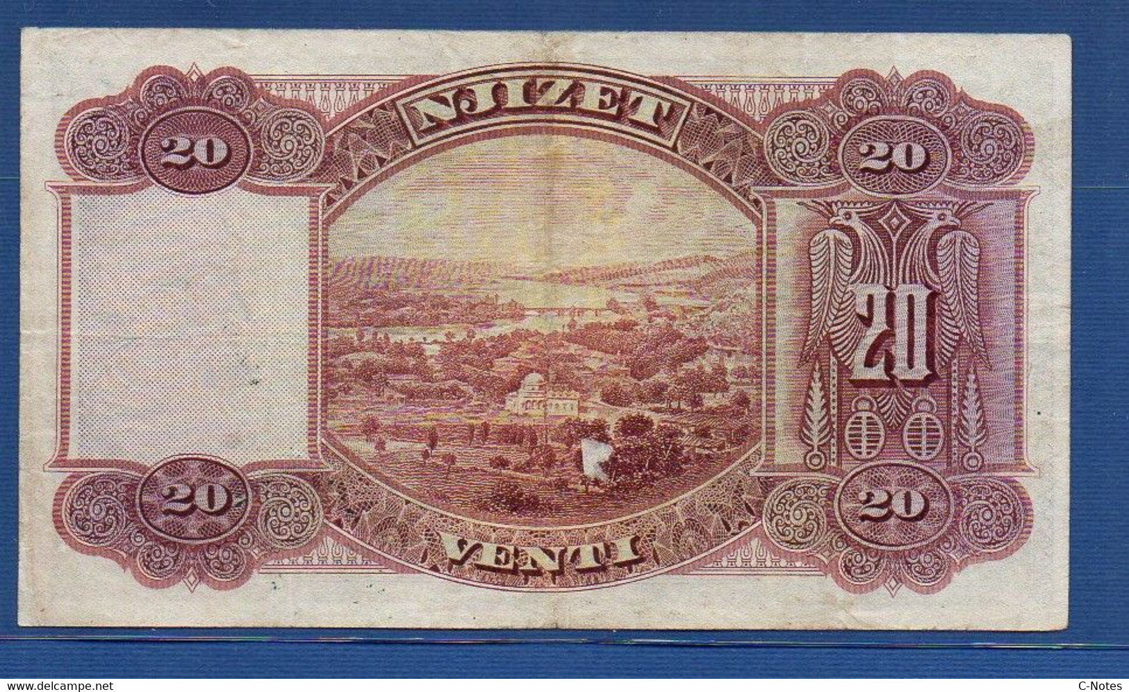 ALBANIA - Banca Nazionale D'Albania - P. 3 – 20 Franka 1926 -  AVF, Serie H36,088 - Albanie