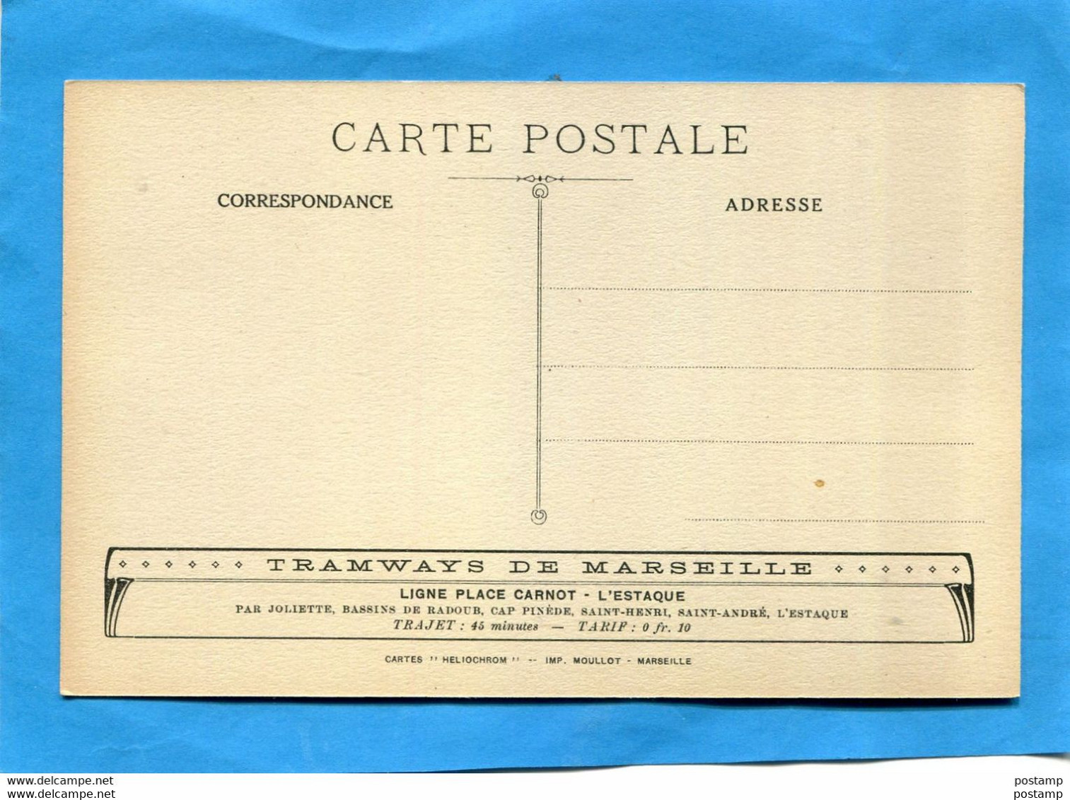 MARSEILLE-l'Estaque Beau Plan Du Port Animé- Authentique-carte Tramways De Marseille 1900-ligne Et Tarif -édition Moulot - L'Estaque