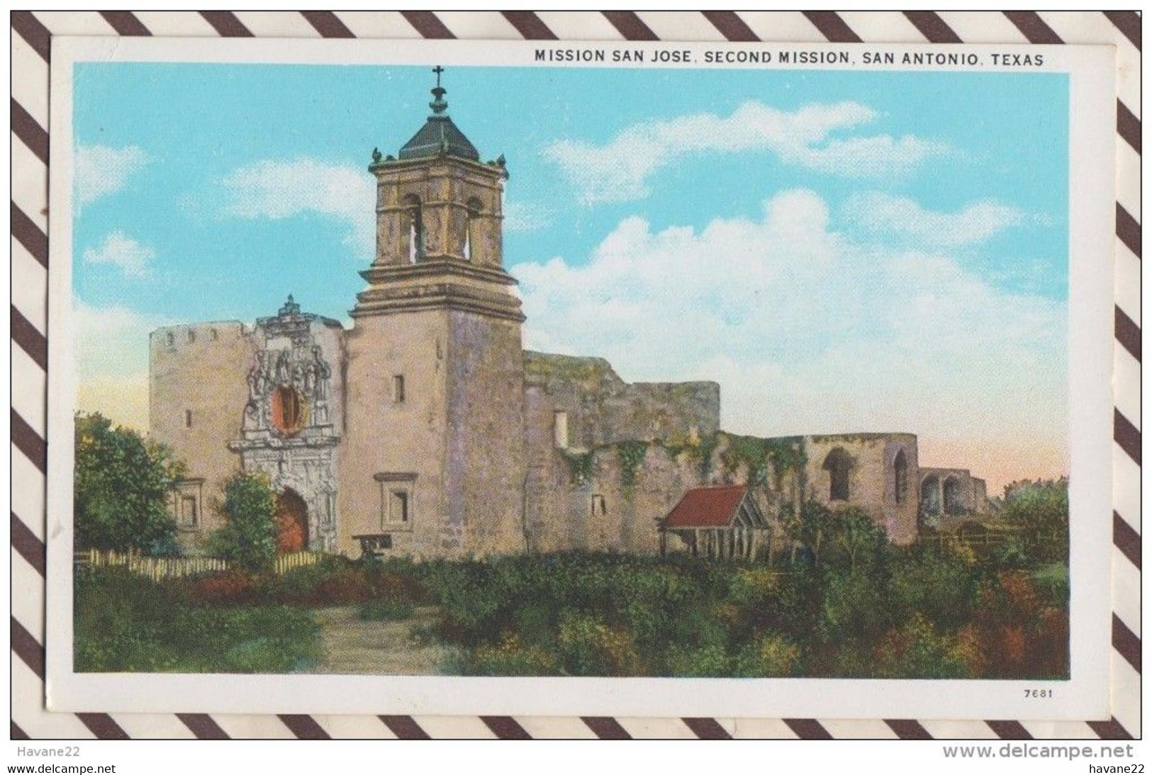 6AI977 MISSION SAN JOSE SECOND MISSION SAN ANTONIO TEXAS   2 SCANS - San Antonio