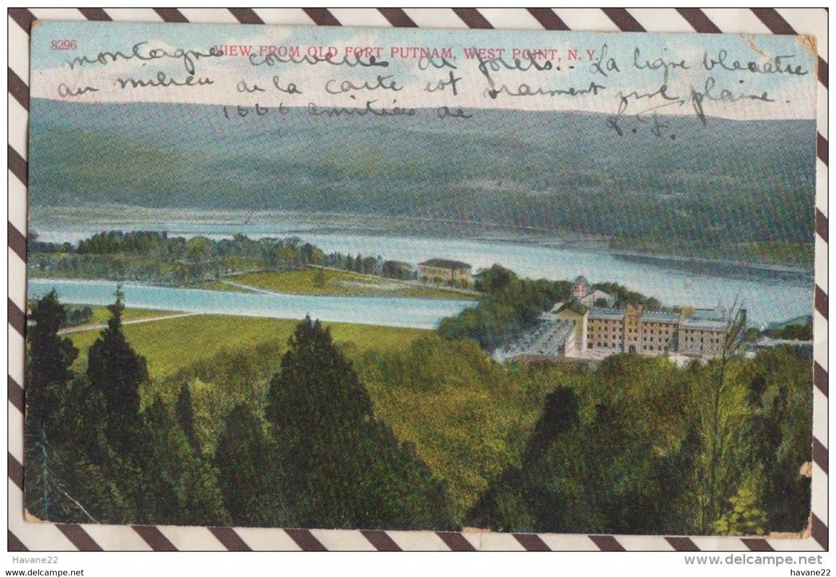 6AI986 NEW YORK VIEW FROM OLD FORT PUTMAN WEST POINT  2 SCANS - Multi-vues, Vues Panoramiques