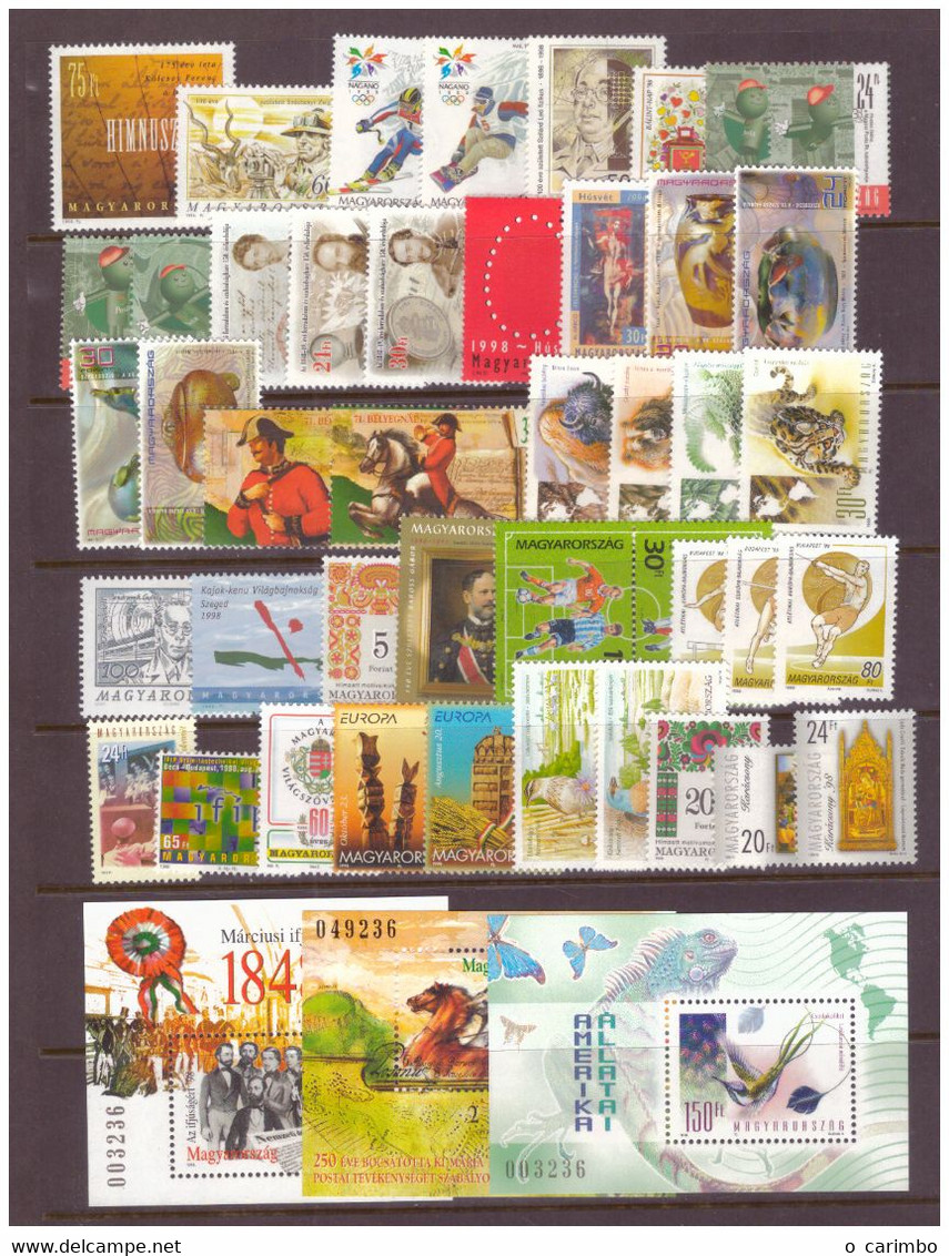 Hungary 1998 Complete Year All Sets And S/s MNH** - Full Years