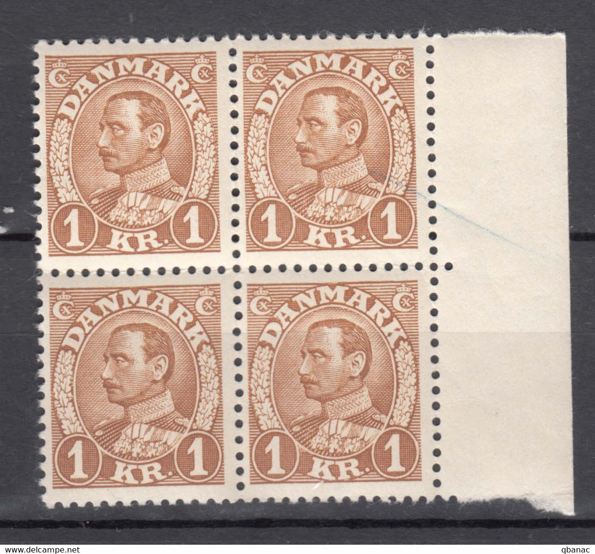 Denmark 1934 Mi#212 Mint Never Hinged Piece Of 4 - Neufs