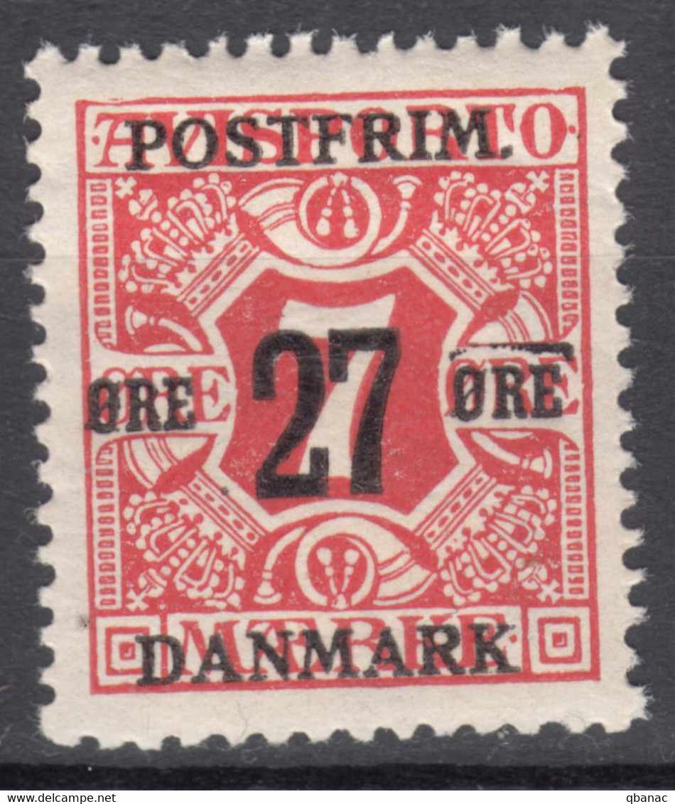 Denmark 1918 Mi#86 Mint Never Hinged, Error Overprint - Ongebruikt