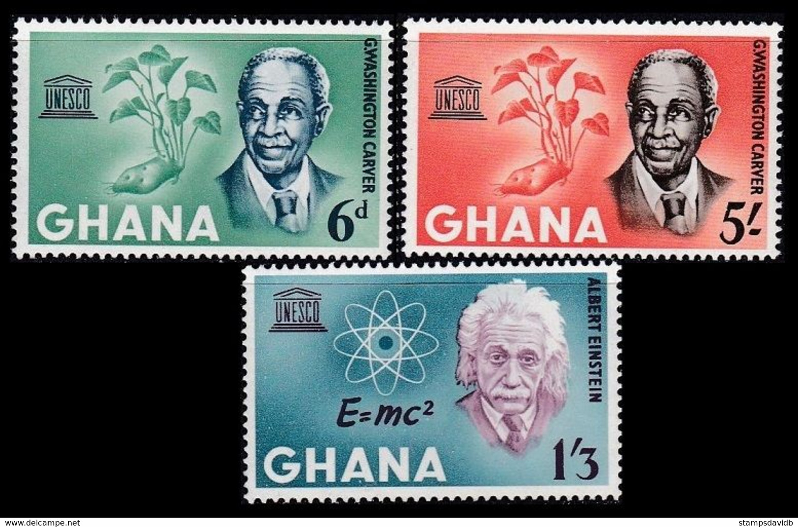 1964 Ghana 195-197 Albert Einstein 3,50 € - Albert Einstein