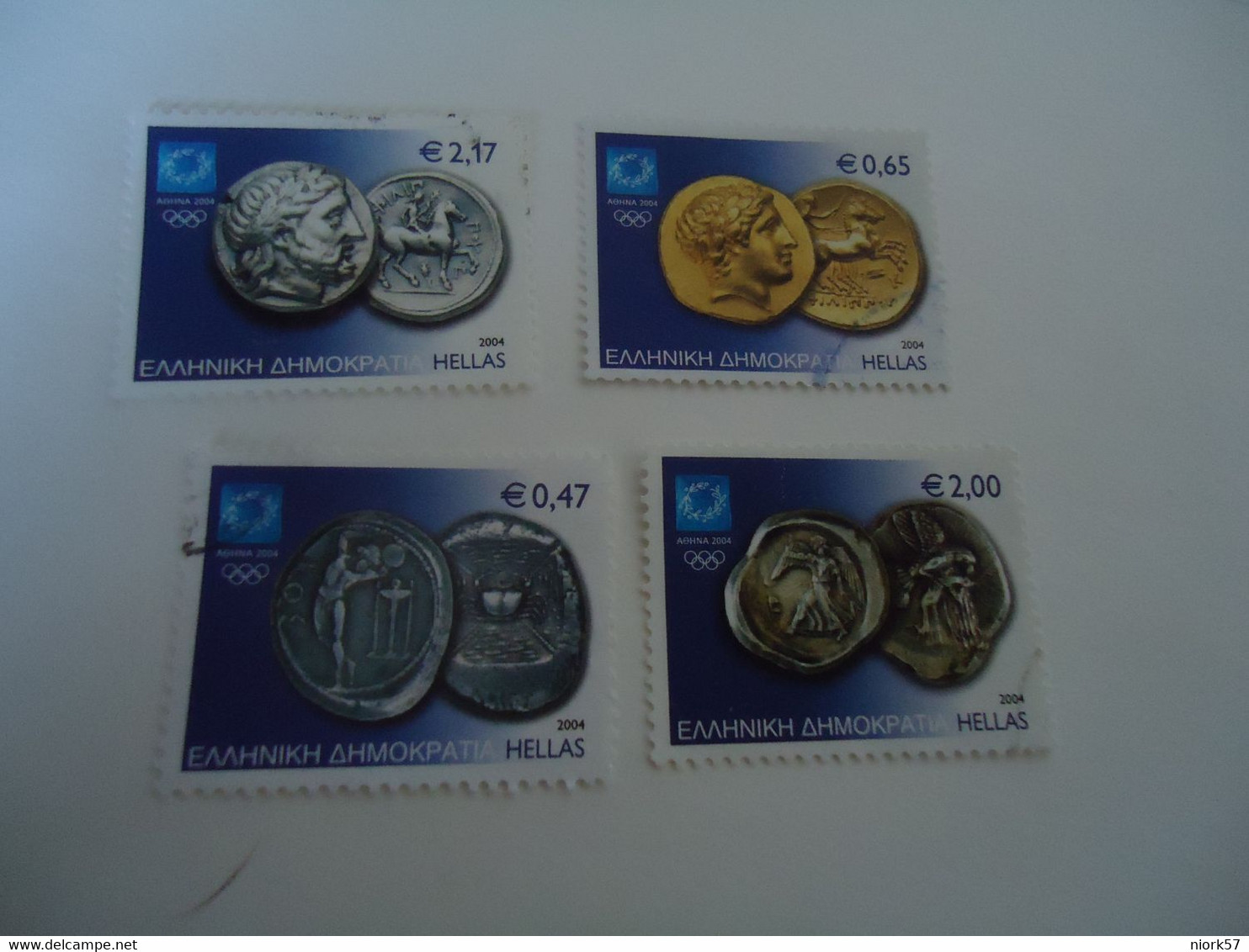 GREECE USED STAMPS  SET  2004 OLYMPIC GAMES  ATHENS   COINS ATHLETES - Zomer 2004: Athene - Paralympics