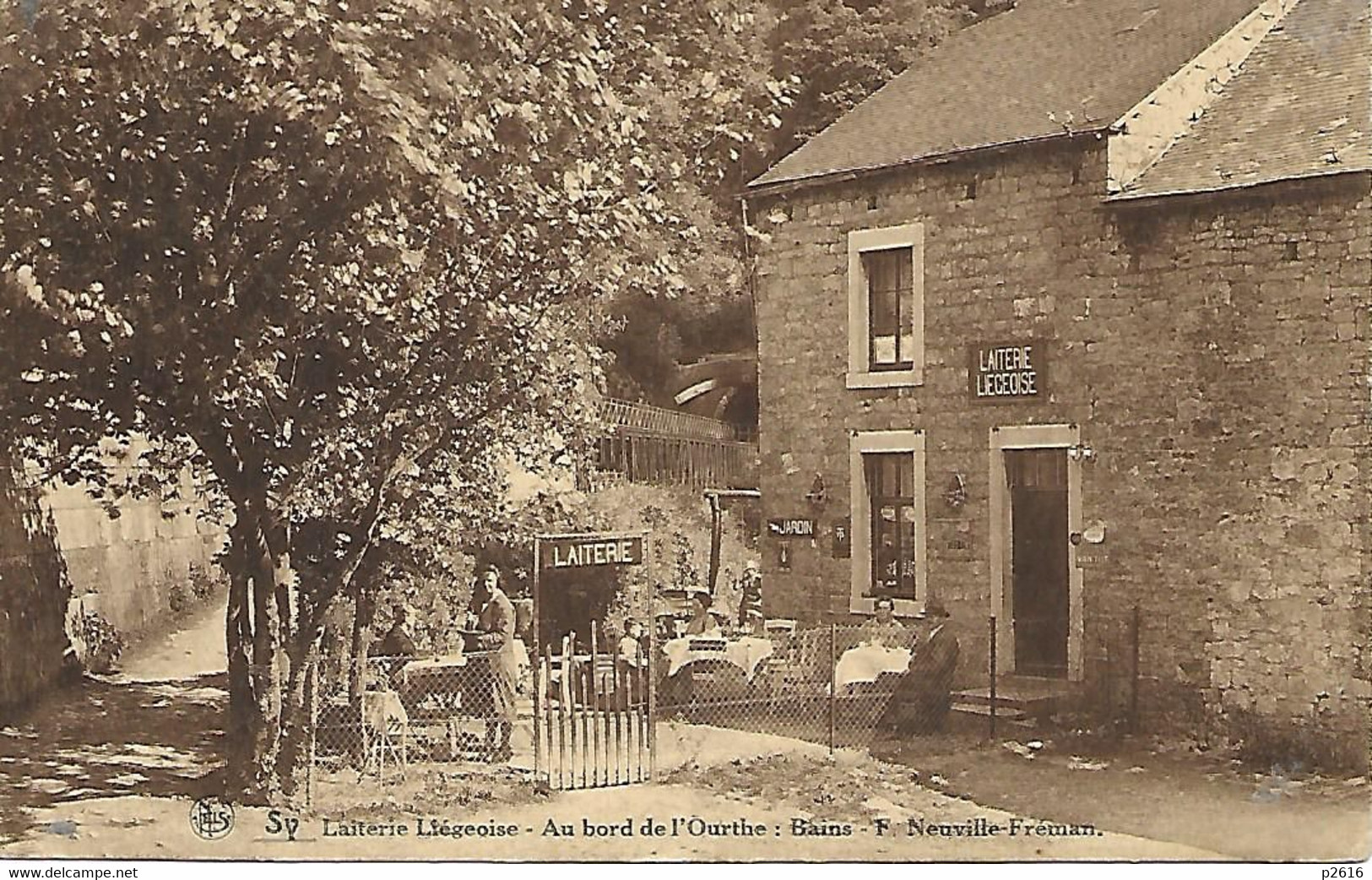 BELGIQUE -  SY -  1937 -  LAITERIE LIEGEOISE -  AU BORD DE L OURTHE - Ferrieres