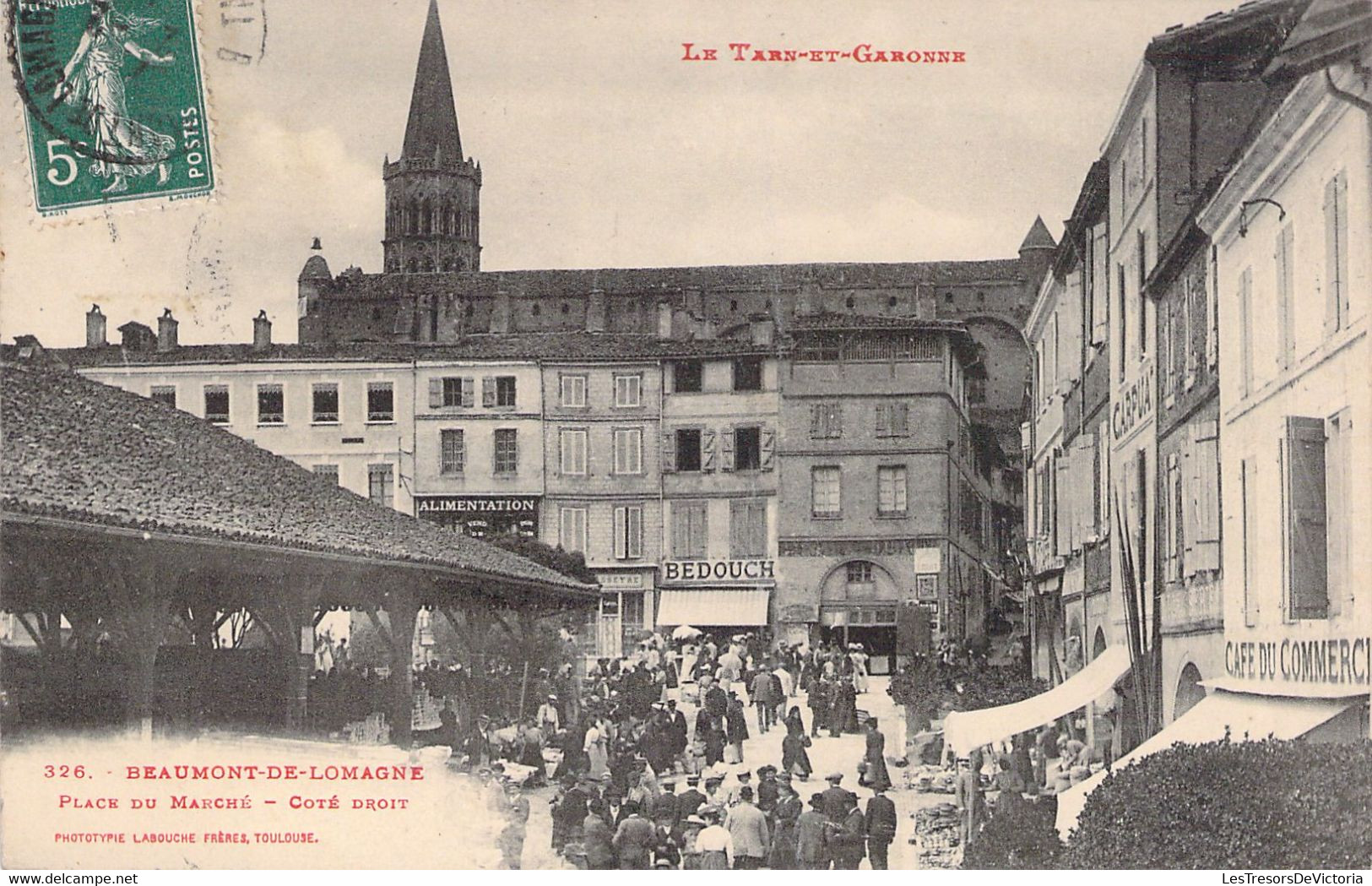 MARCHES - BEAUMONT DE LOMAGNE - Place Du Marché - Carte Postale Ancienne - Marktplaatsen