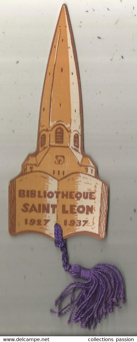 Marque Pages, BIBLIOTHEQUE SAINT LEON , 1927-1937, 2 Scans, Frais Fr 1.65 E - Marcapáginas