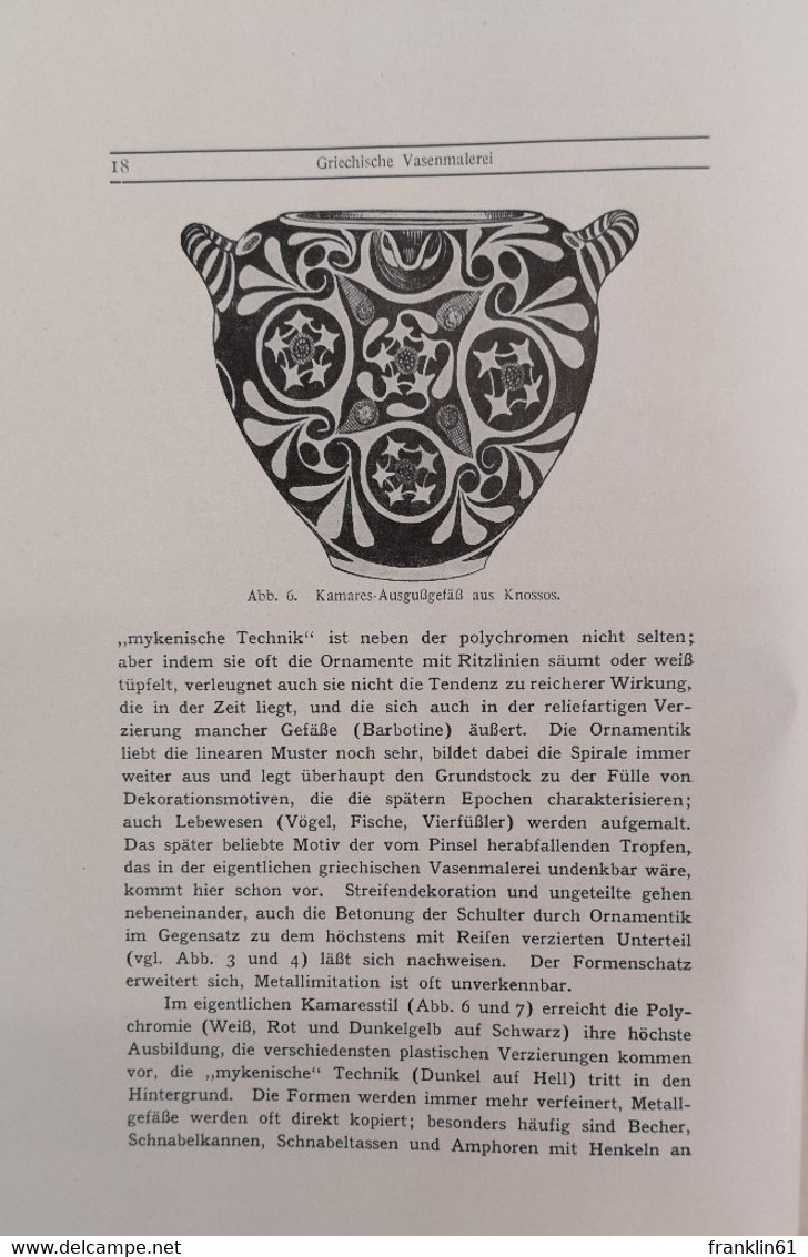 Griechische Vasenmalerei. Mit 163 Abbildungen. - Arqueología