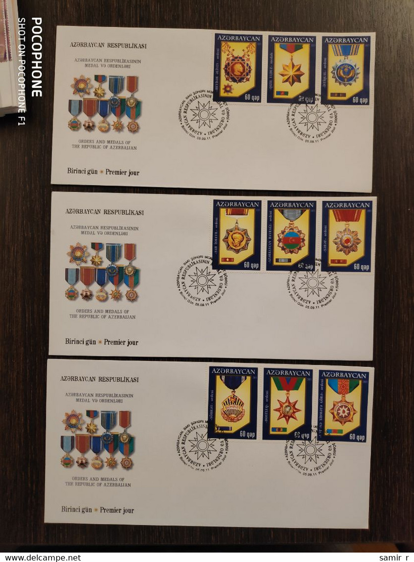 2011 FDC Azerbaijan Ordens Medals - Azerbaigian