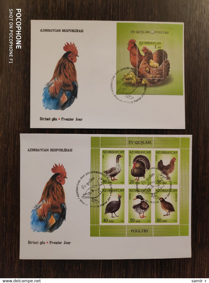 2012 FDC Azerbaijan Birds - Azerbaigian