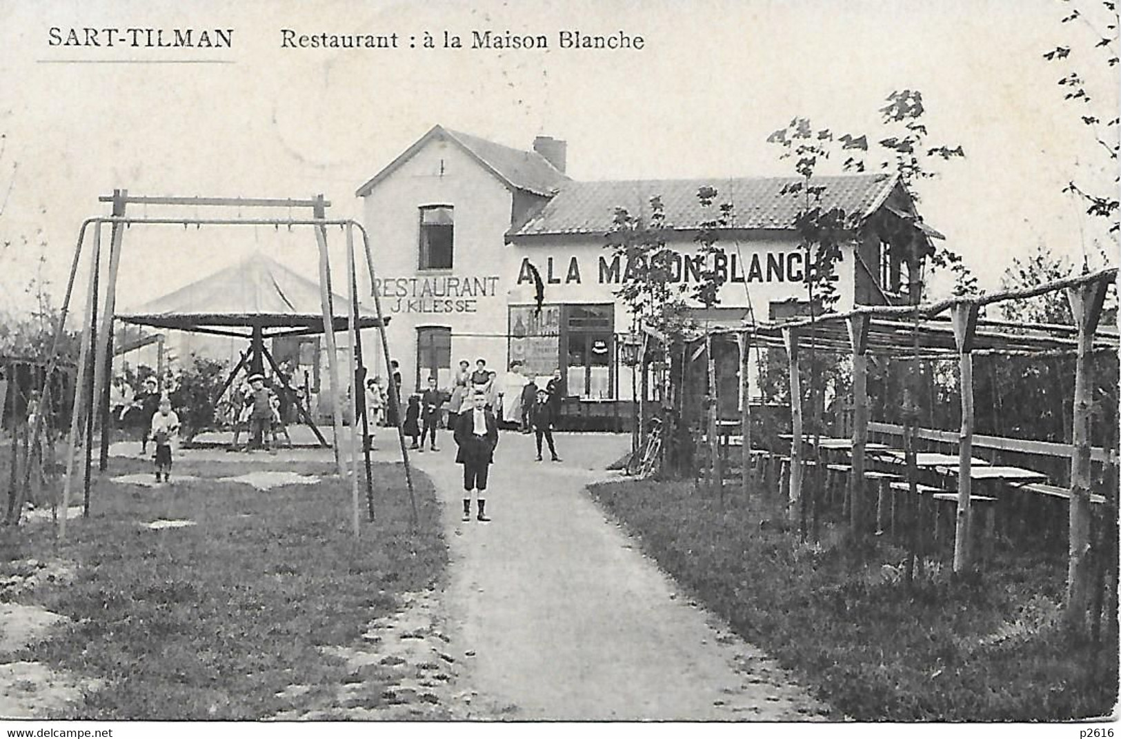 BELGIQUE -  SART- TILMAN -  1914 -  RESTAURANT - A LA MAISON BLANCHE  - VOIR LE VERSO - Oreye