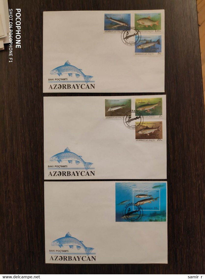 1993 FDC Azerbaijan Fishes - Aserbaidschan