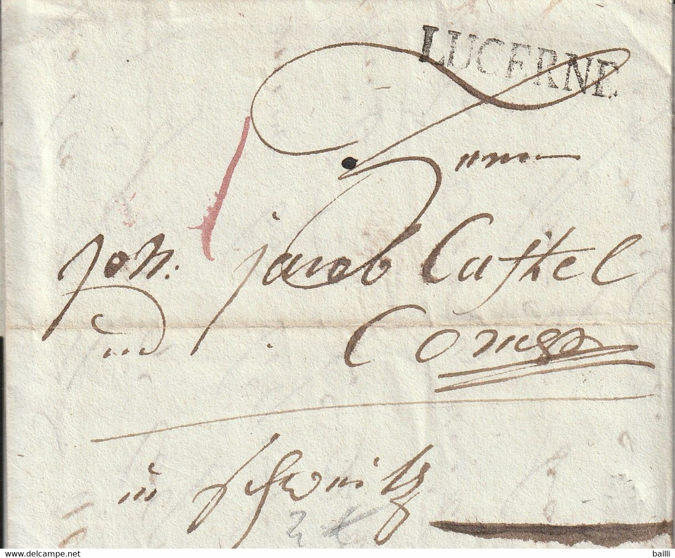 Suisse Lettre Avec Correspondance Lucerne 1818 - ...-1845 Préphilatélie
