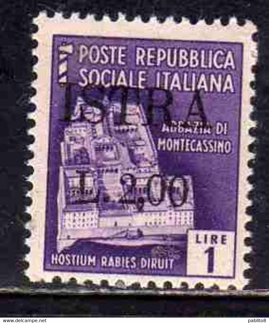 OCCUPAZIONE JUGOSLAVIA IUGOSLAVIA ISTRA ISTRIA POLA 1945 SOPRASTAMPATO D'ITALIA ITALY LIRE 2 SU 1 L. MNH - Ocu. Yugoslava: Trieste