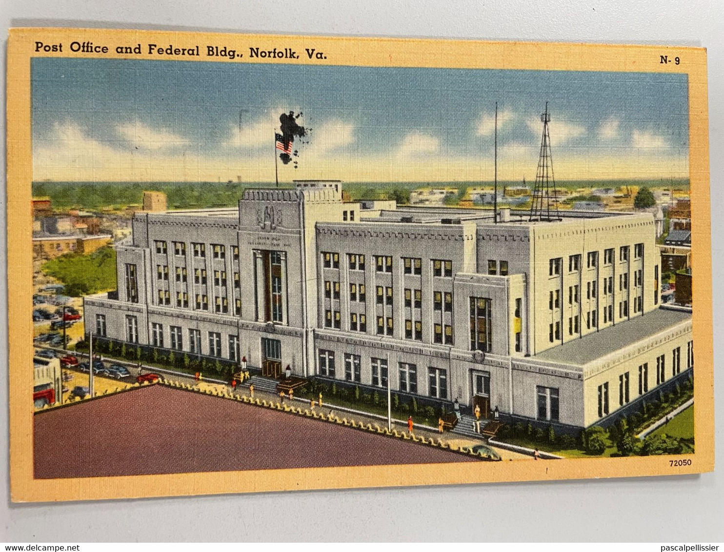 CPSM - ETATS UNIS - NORFOLK - Post Office And Federal Bldg. - 2 Scans Timbres Taxe A Payer Pays Bas 60c Et 1.80fr - Norfolk