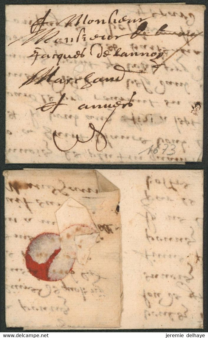 Précurseur - LAC Daté De Tournay 16/09/1673 + Griffe Manusc. "Detournay" (D Majuscule) > Gand - 1621-1713 (Pays-Bas Espagnols)