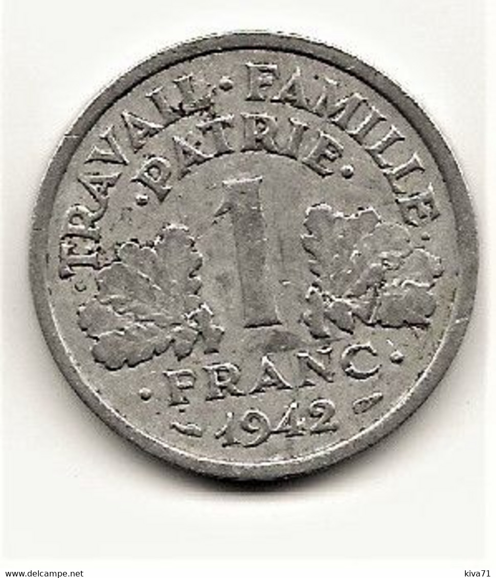 1F  "ETAT FRANCAIS" 1942 TTB - 1 Franc