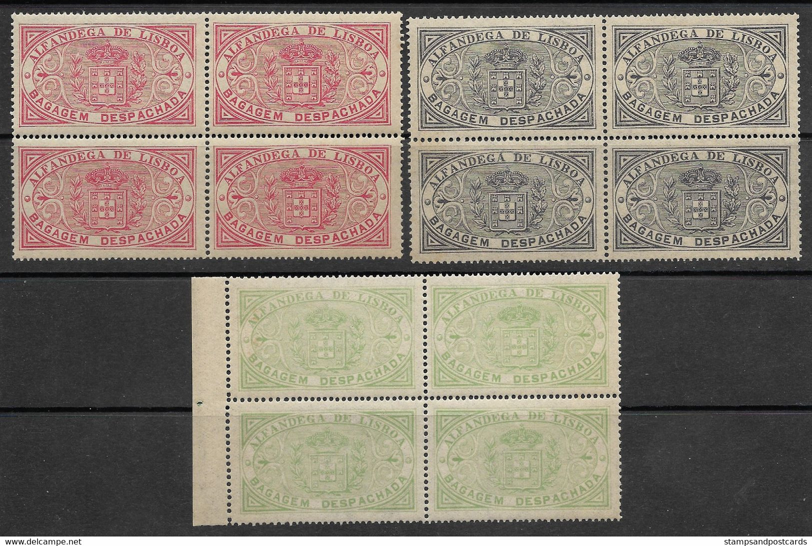 Portugal Timbres Fiscaux 1906 Bagage Douane De Lisbonne Revenue Stamps Sheet Lisbon Customs Checked Luggage - Ongebruikt