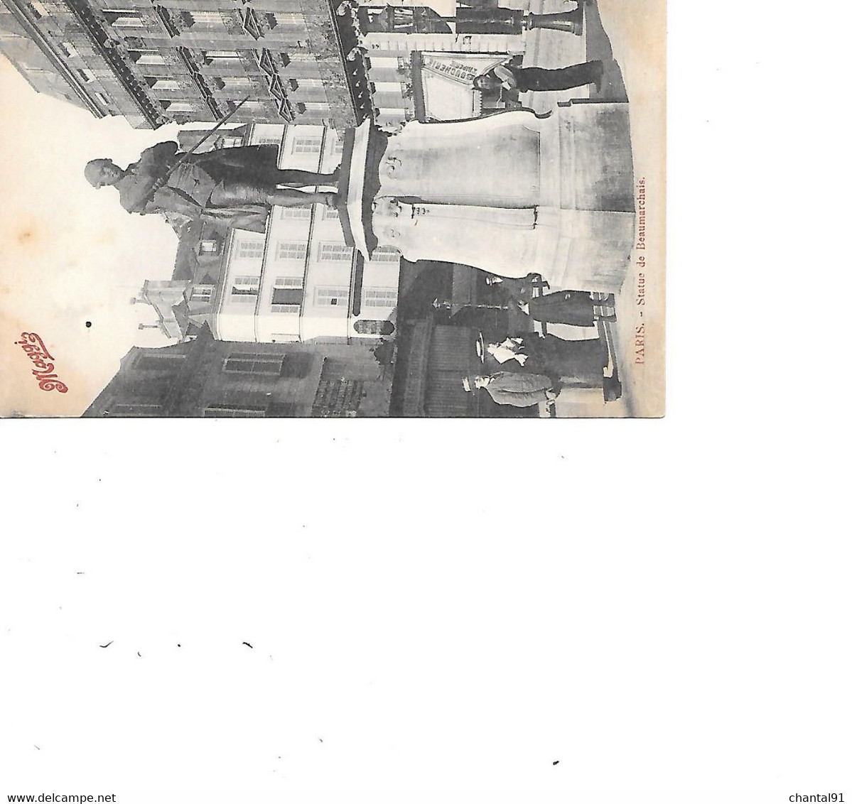 CARTE POSTALE 75 PARIS PUB MAGGI STATUTE DE BEAUMARCHAIS - Statues