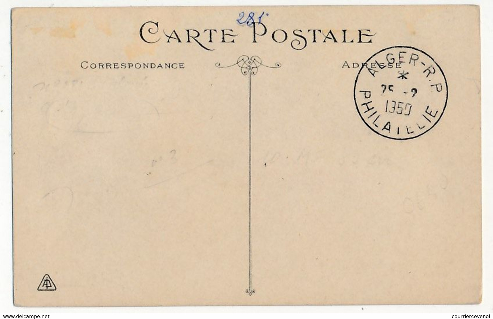 ALGERIE - Carte Maximum 40F Oranges Et Citrons N°281 - Obl Alger R.P. Philatélie 1950 - Cartoline Maximum