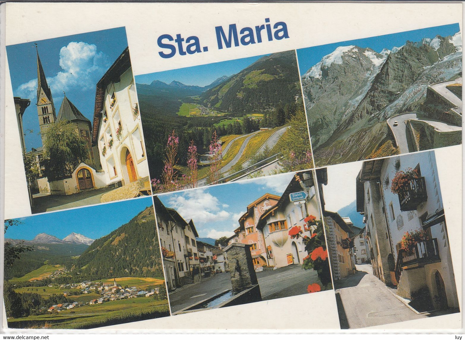 SANTA MARIA VAL MÜSTAIR, - Mehrfachansicht,  Kirche, Stelvio, Gegen Ofenpass, Dorfpartie, Von Umbrail Strasse - Val Müstair