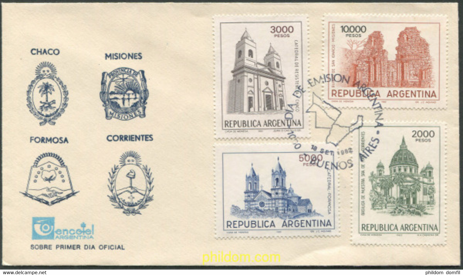695681 USED ARGENTINA 1982 PROVINCIAS DE LA REGION NORD-ESTE - Gebraucht