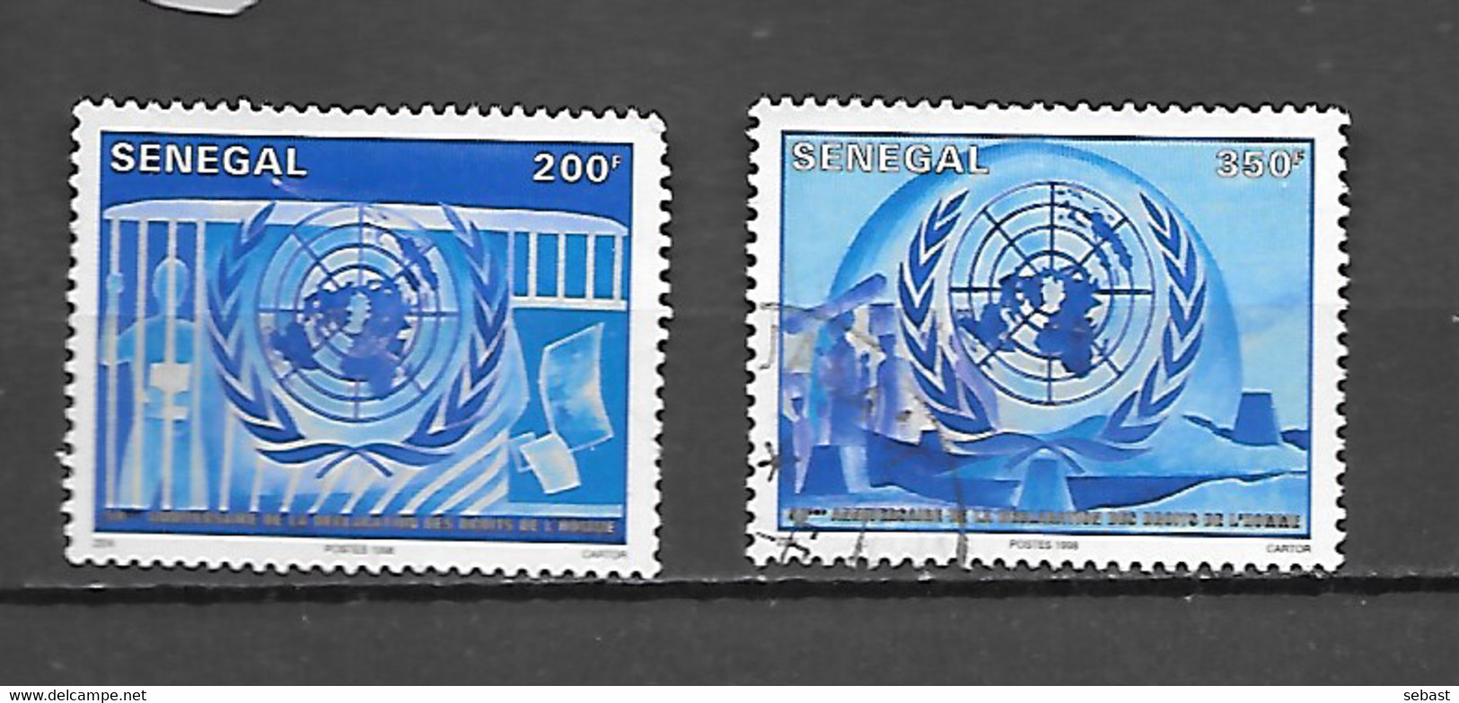 TIMBRE OBLITERE DU SENEGAL DE 1998 N° MICHEL 1590/91 - Sénégal (1960-...)