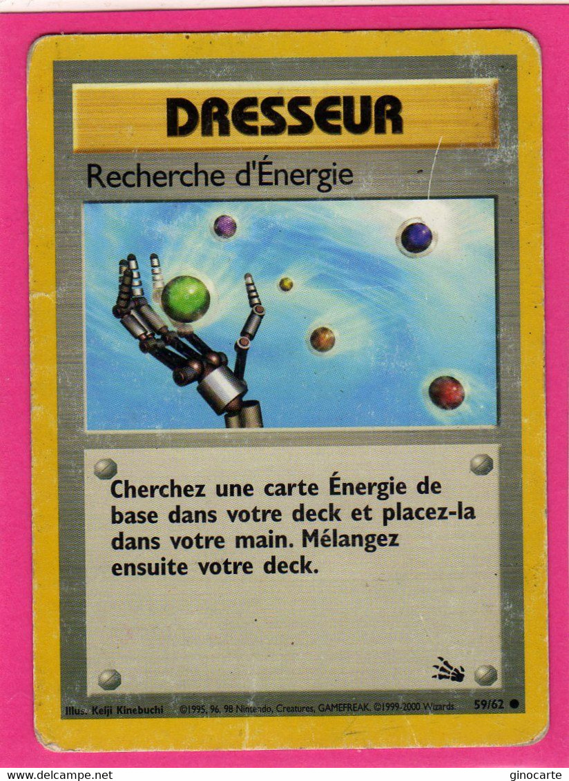 Carte Pokemon Francaise 1995 Wizards Fossile 59/62 Recherche D'energie En L'etat - Wizards