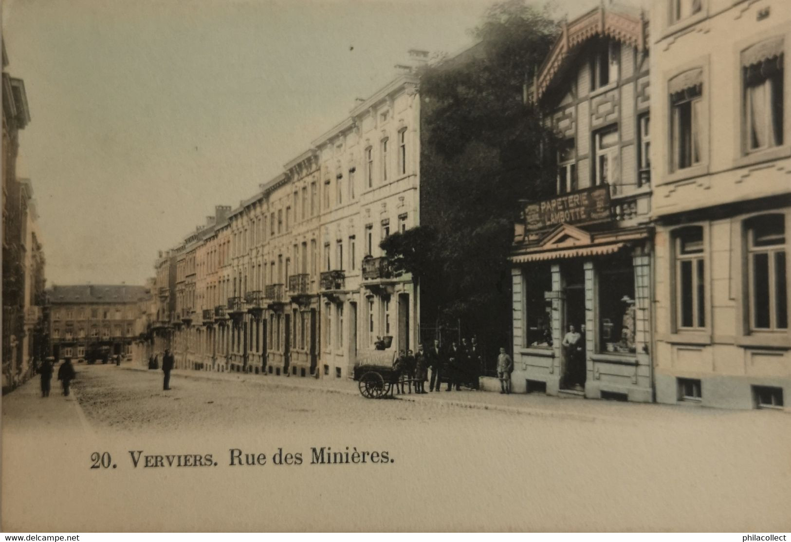 Verviers // Rue Des Minieres - Papeterie (color) Ca 1900 - Verviers