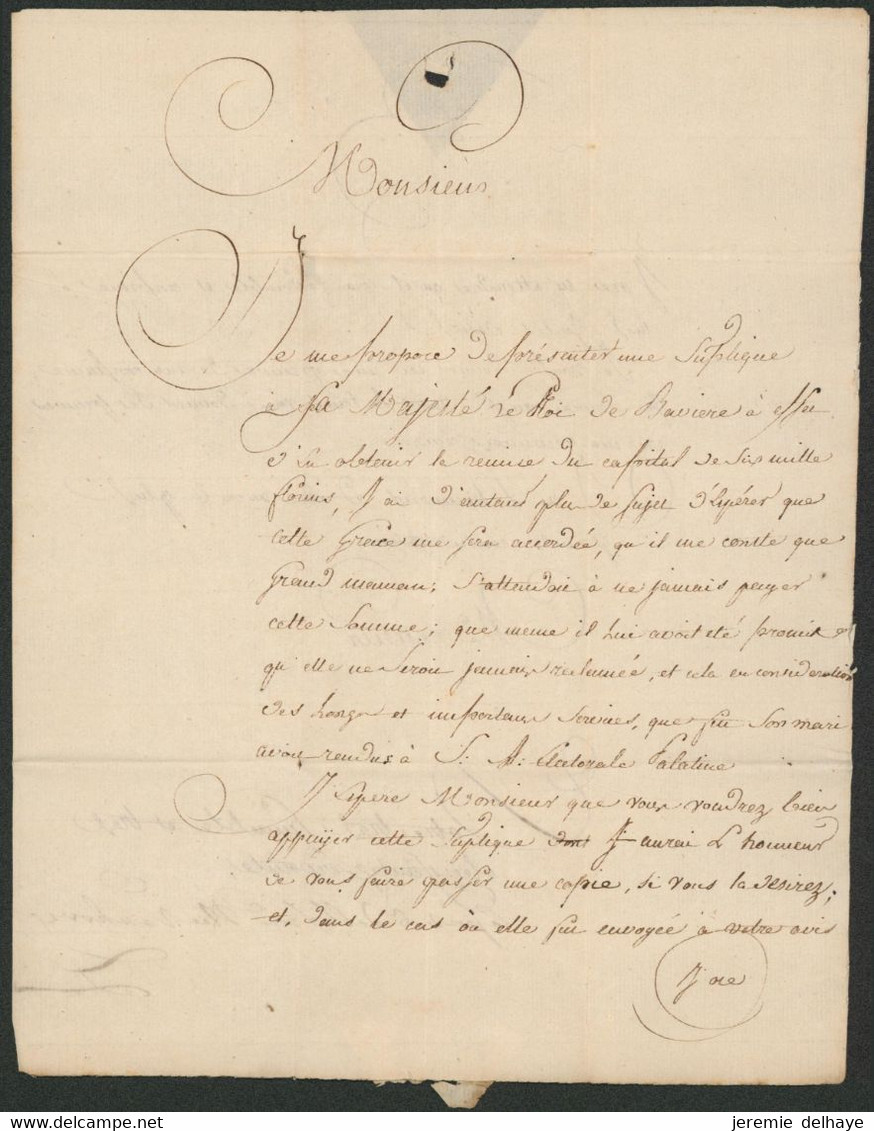 Précurseur - LAC Non Daté + Obl Linéaire Noir P96P / LIEGE (Type 6, 20 X 10) > Breda (Bavière). - 1794-1814 (Periodo Frances)