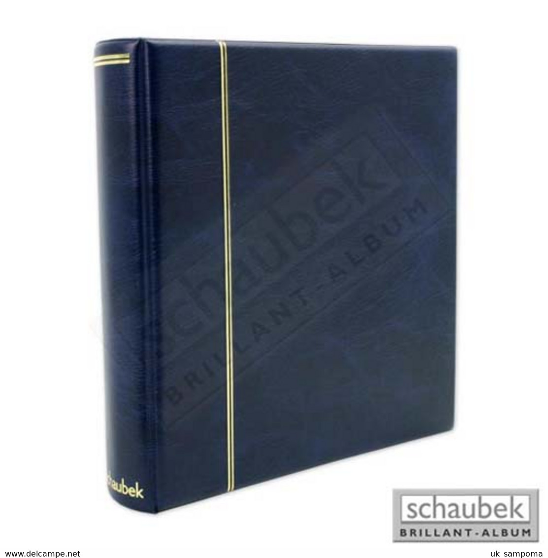 Schaubek Rb2053 Ring Binder Senator, 6 Rings, Padded Leatherette Blue - Formato Grande, Fondo Negro