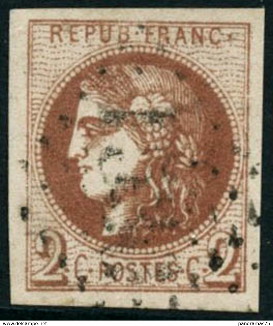 Obl. N°40B 2c Brun-rouge, R2 - TB - 1870 Bordeaux Printing