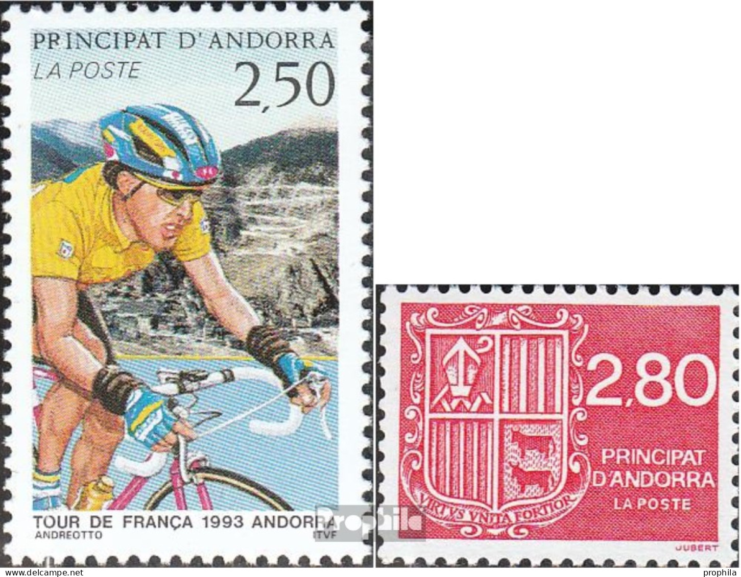 Andorra - Französische Post 455,458 (kompl.Ausg.) Postfrisch 1993 Tour De France, Wappen - Carnets