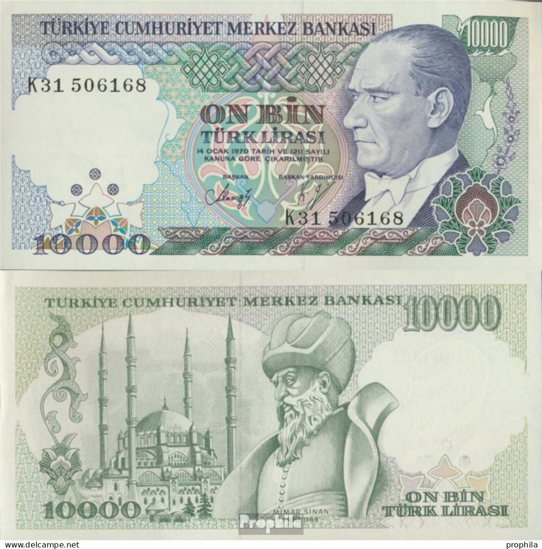 Türkei Pick-Nr: 200 Bankfrisch 1989 10.000 Lira - Turquie