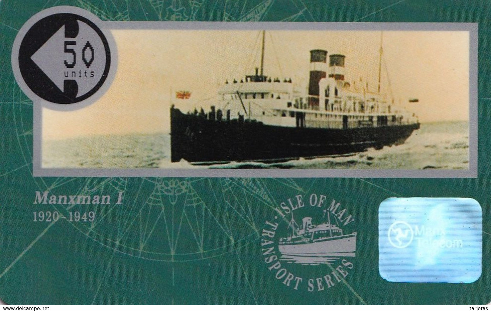 MAN-45 TARJETA DE LA ISLA DE MAN DE UN BARCO (SHIP) - Isle Of Man