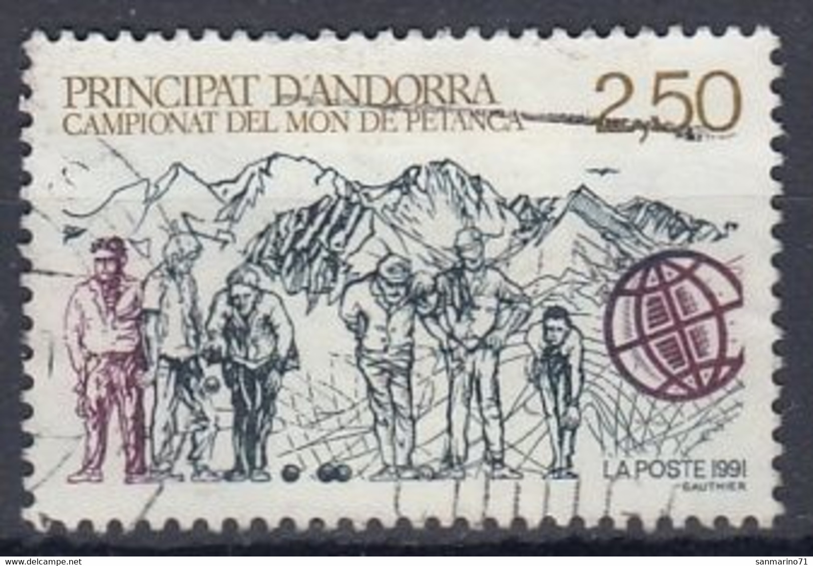 ANDORRA French 428,used - Gebruikt